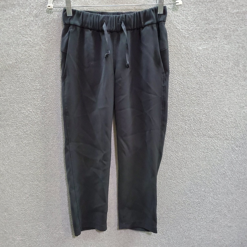 Lululemon Women Activewear Pants 2 Black On the Fly Crop Mid Rise 22"‎ Inseam